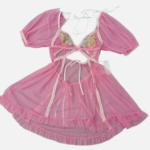 For Love and Lemons Berry Patch Slip Dress